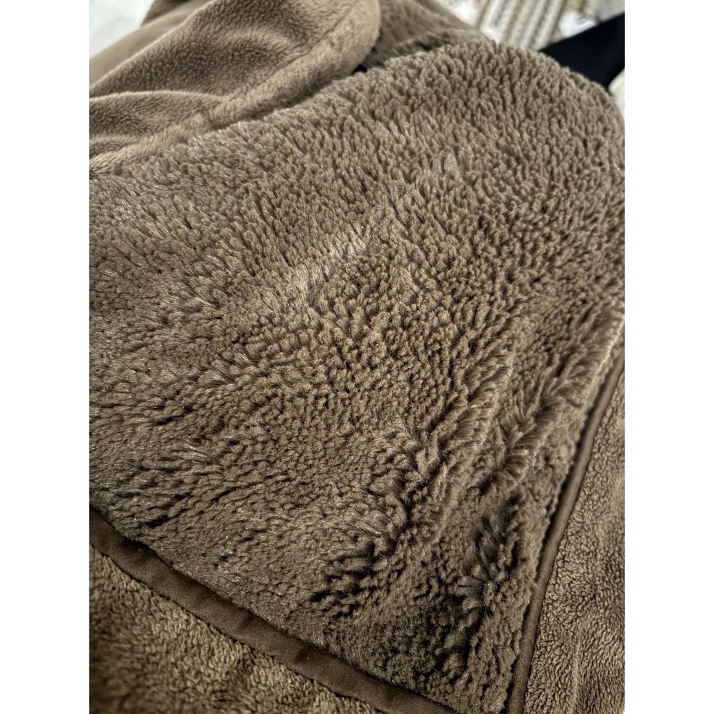 RH‎ Restoration Hardware Faux Fur Throw Blanket DEEP Brown  Luxurious 50 X 62